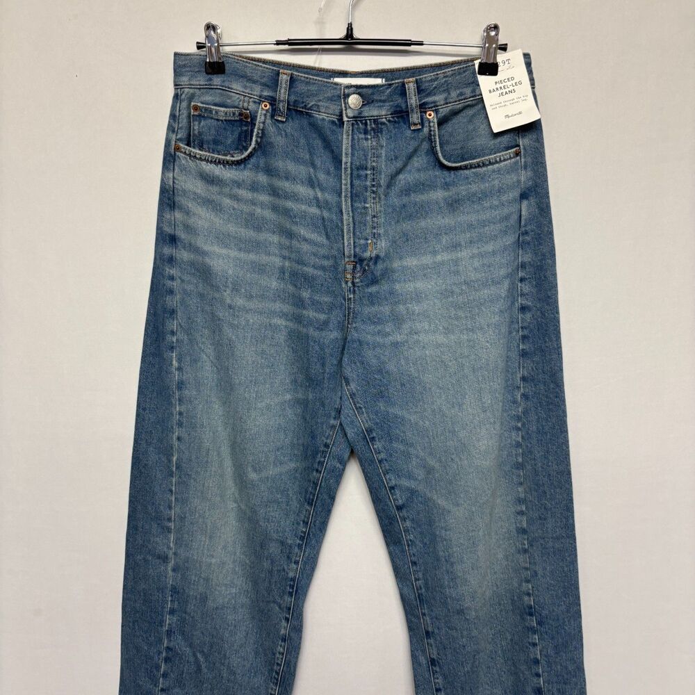 NWT Madewell Women Pieced Barrel Leg Jeans Size 29T 29 Tall Denim D125 -9 - Picture 13 of 16